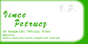 vince petrucz business card